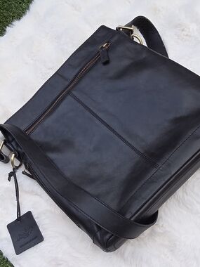 Rawlings Black Leather Men's Messenger Bag